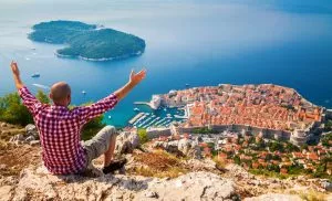 Vista di Dubrovnik dal monte Srd