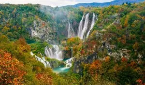 Large waterfalls of Plitvice national park