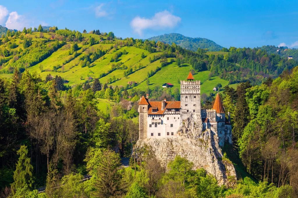 Spettacolare castello di Dracula vicino a Brasov, Bran, Transilvania, Romania, Europa